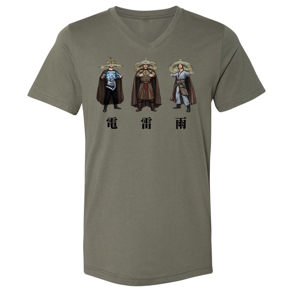 Unisex V-Neck T-Shirt - JGJQZMR2 - Military Green - 10