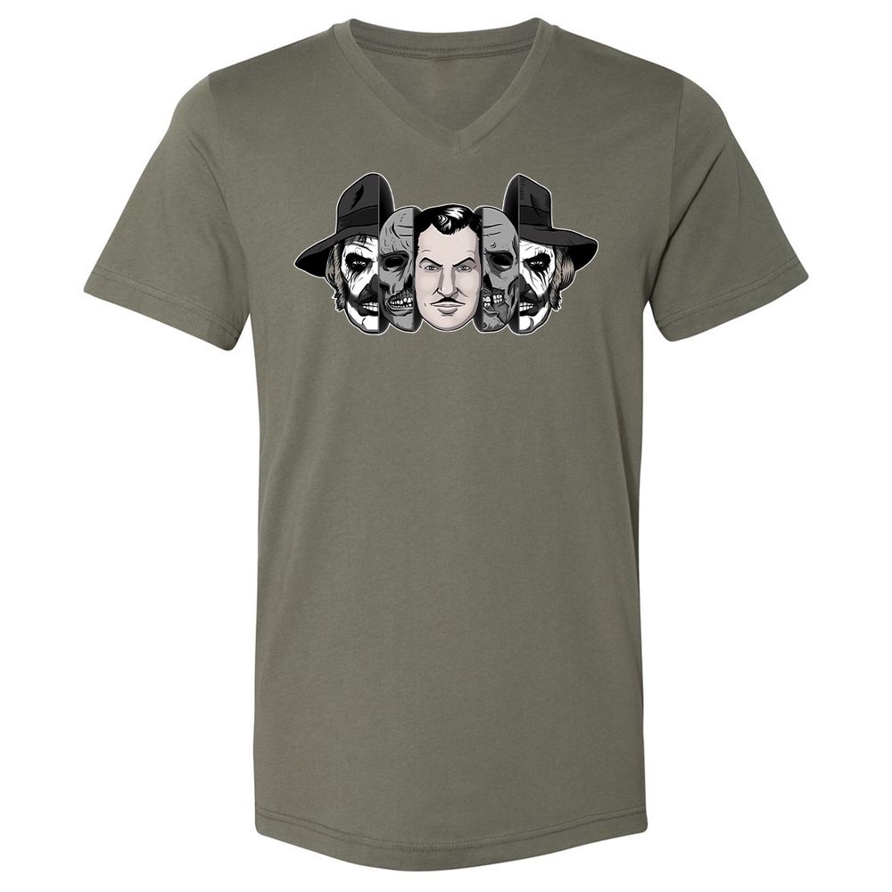 Unisex V-Neck T-Shirt - 6FP1JHYT - Military Green - 10