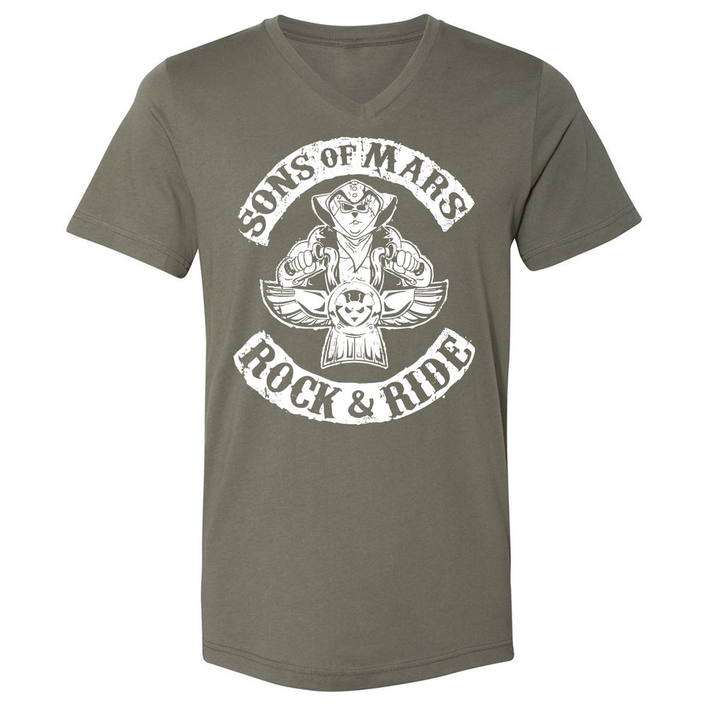 Unisex V-Neck T-Shirt - ZUHNMGB4 - Military Green - 10