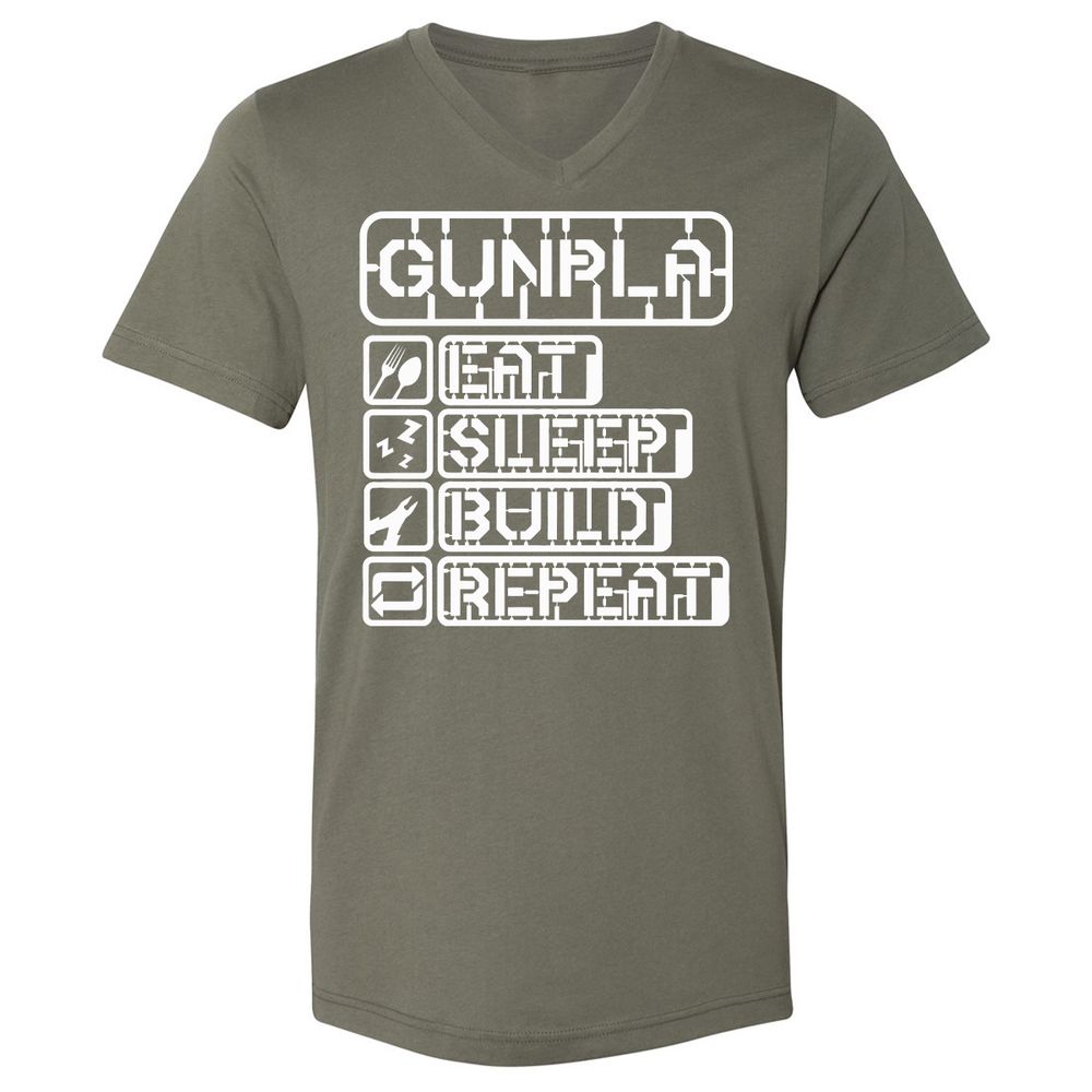 Unisex V-Neck T-Shirt - KCG9ZJ5R - Military Green - 10
