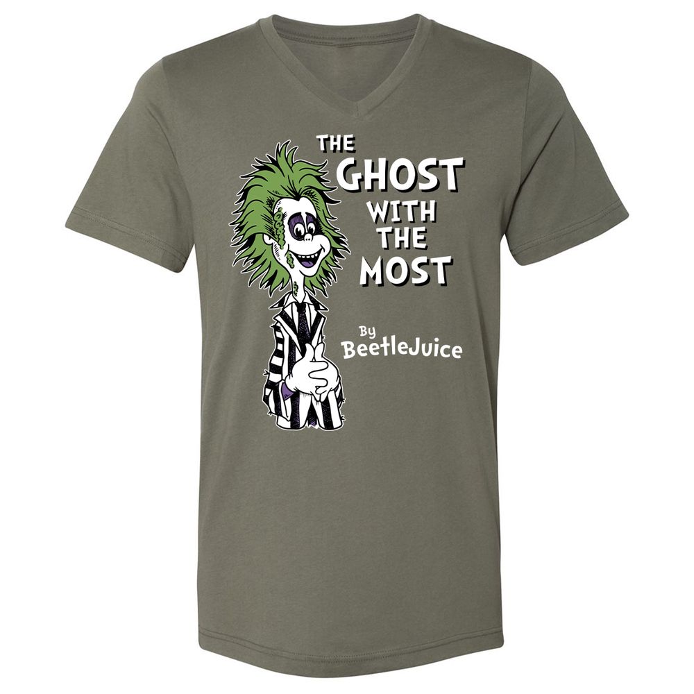 Unisex V-Neck T-Shirt - KJ3DHMXP - Military Green - 10