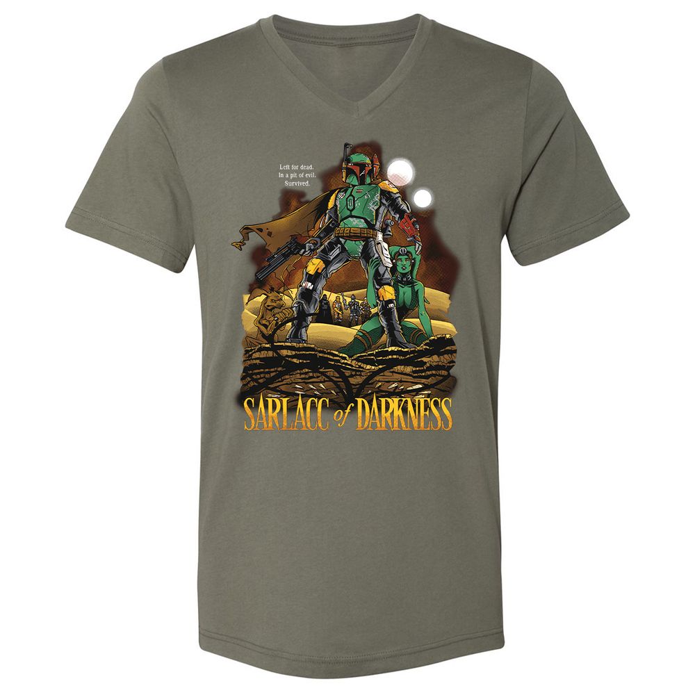 Unisex V-Neck T-Shirt - 91G6G2RL - Military Green - 10