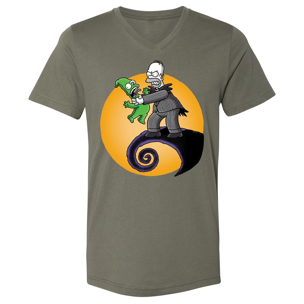 Unisex V-Neck T-Shirt - ZKTMZ4YA - Military Green - 10