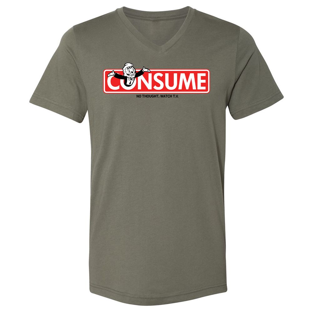 Unisex V-Neck T-Shirt - SVYWPQ1G - Military Green - 10