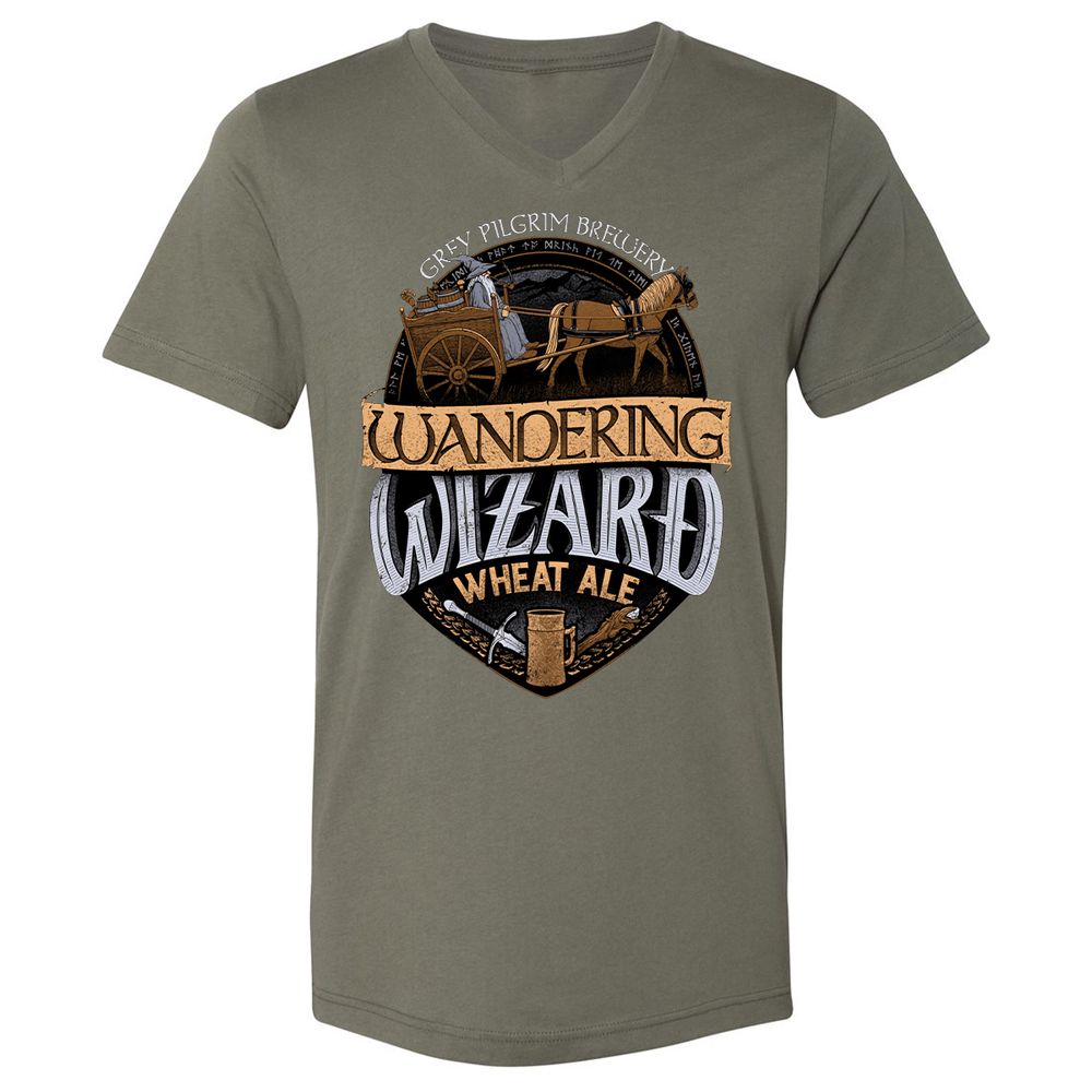 Unisex V-Neck T-Shirt - 6X6ZNBM7 - Military Green - 10