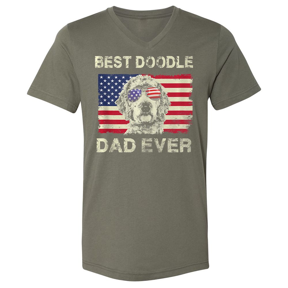 Unisex V-Neck T-Shirt - 8A1CEXNE - Military Green - 10