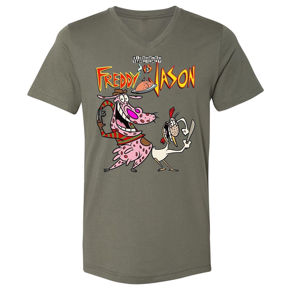 Unisex V-Neck T-Shirt - 1PNYXVFX - Military Green - 10