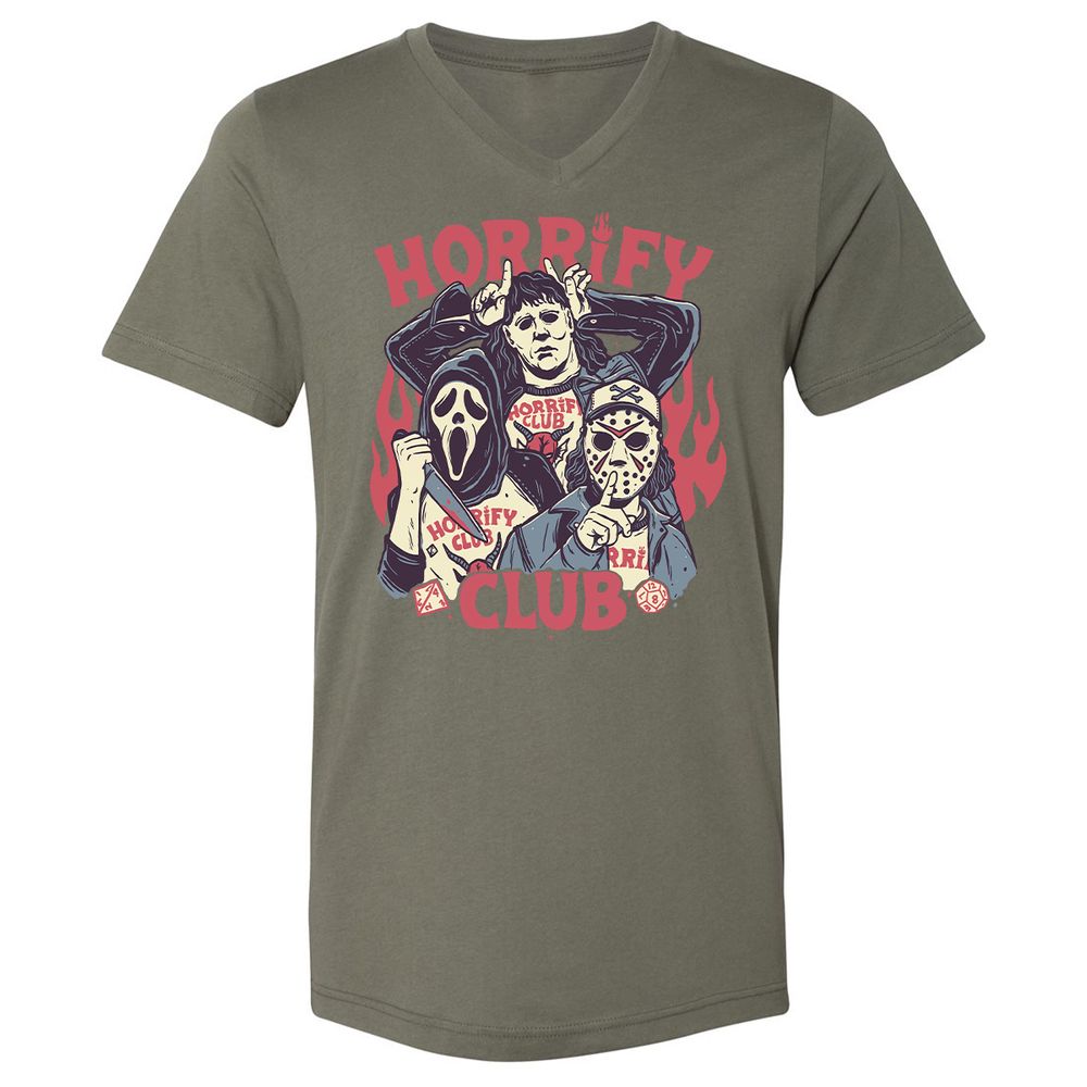 Unisex V-Neck T-Shirt - D4KH9HC6 - Military Green - 10