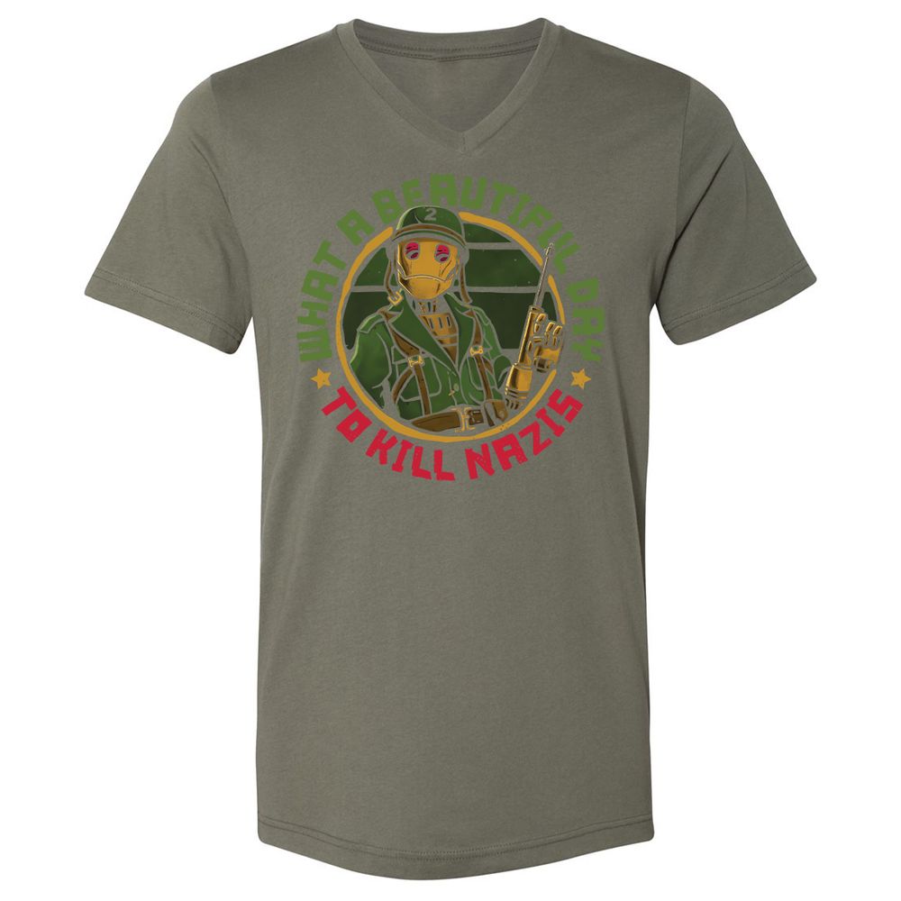 Unisex V-Neck T-Shirt - NLVTLZD2 - Military Green - 10