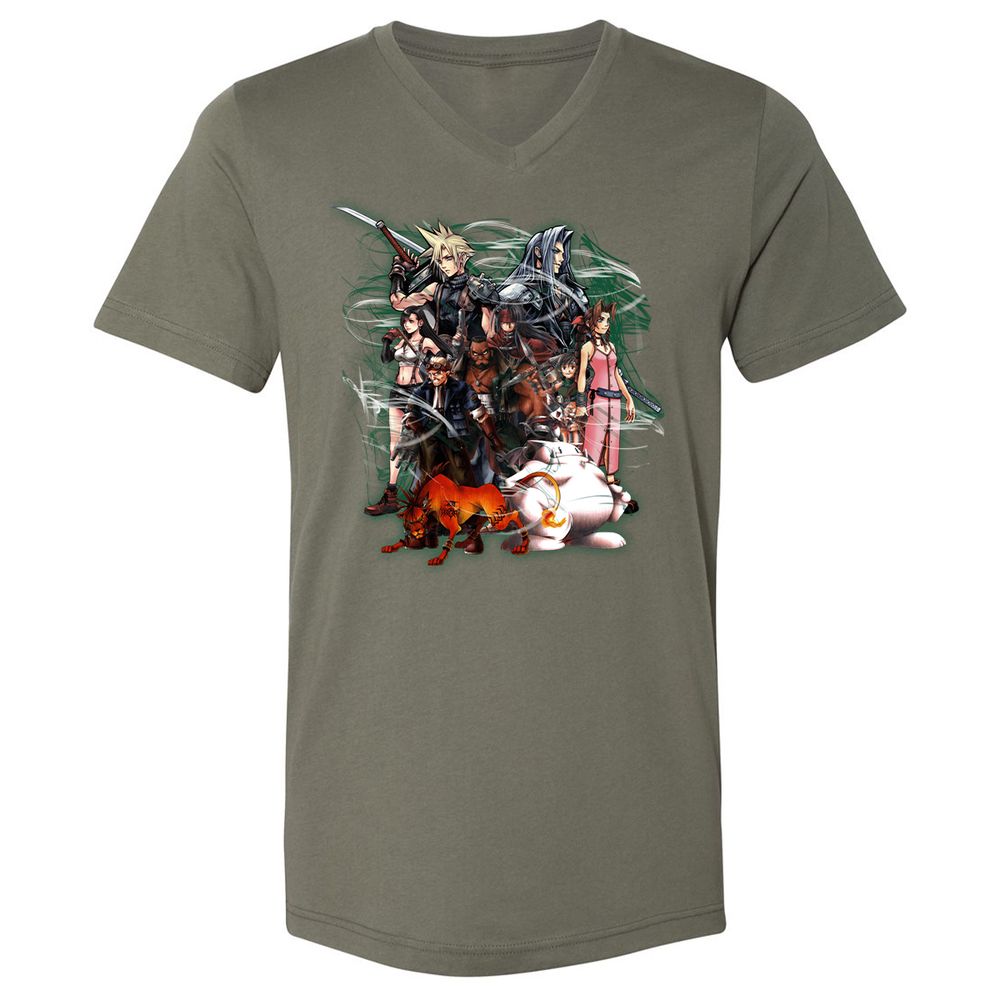 Unisex V-Neck T-Shirt - T1B15JH7 - Military Green - 10