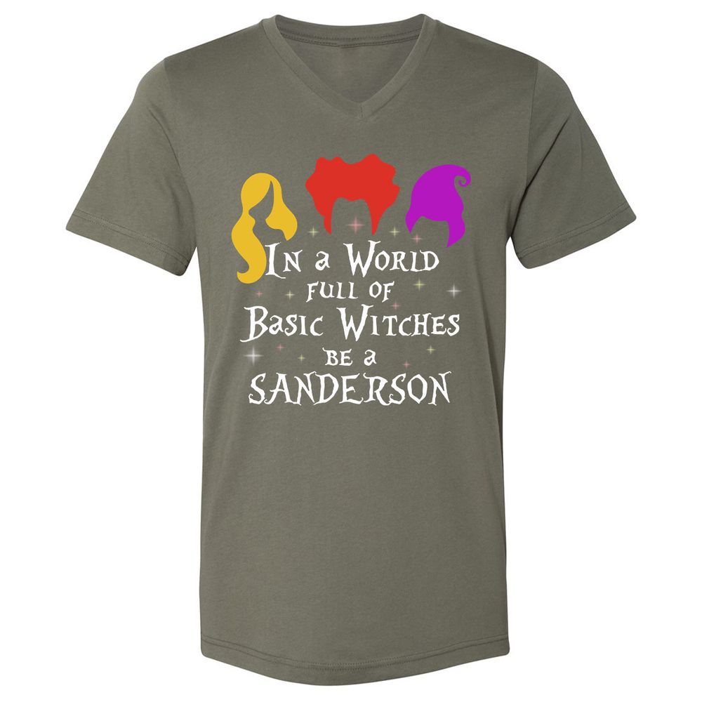 Unisex V-Neck T-Shirt - HUSEQHXB - Military Green - 10