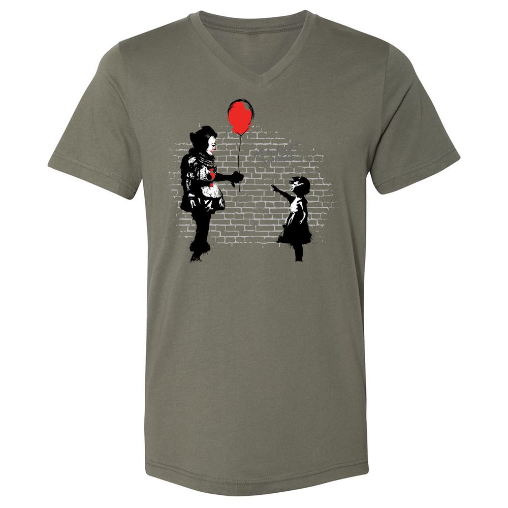 Unisex V-Neck T-Shirt - C7X85UJN - Military Green - 10