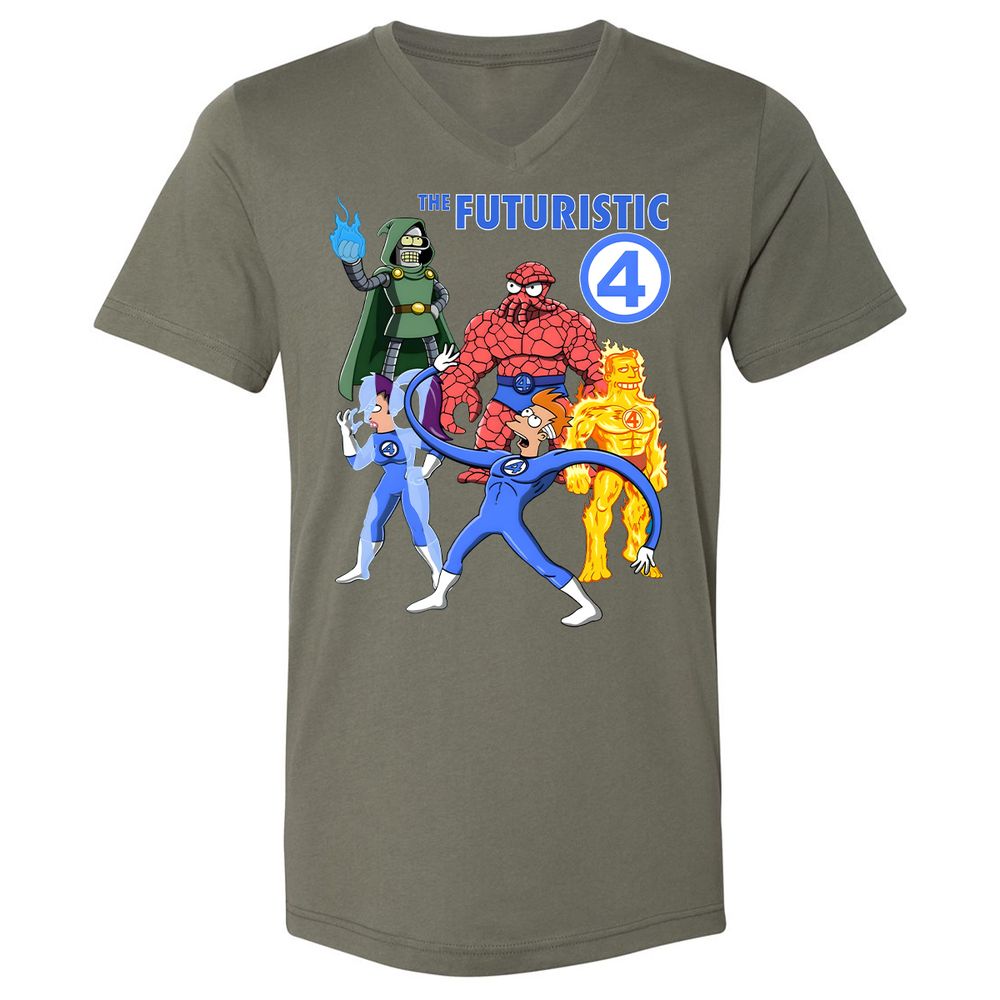 Unisex V-Neck T-Shirt - RVLHGJ8G - Military Green - 10