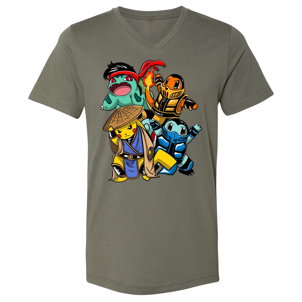 Unisex V-Neck T-Shirt - G2HCQS2F - Military Green - 10