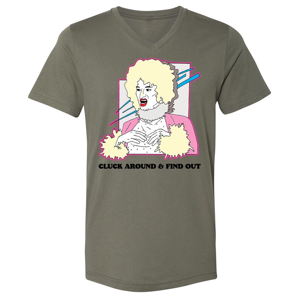 Unisex V-Neck T-Shirt - ZHEKAEQW - Military Green - 10