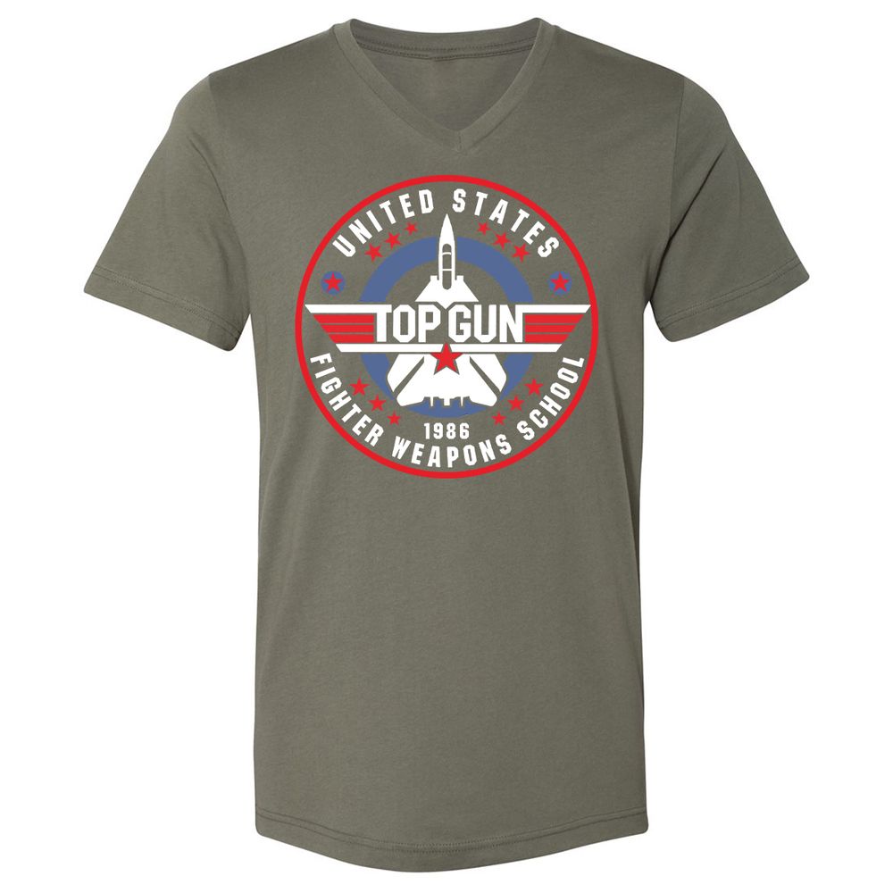 Unisex V-Neck T-Shirt - 194BU7W5 - Military Green - 10