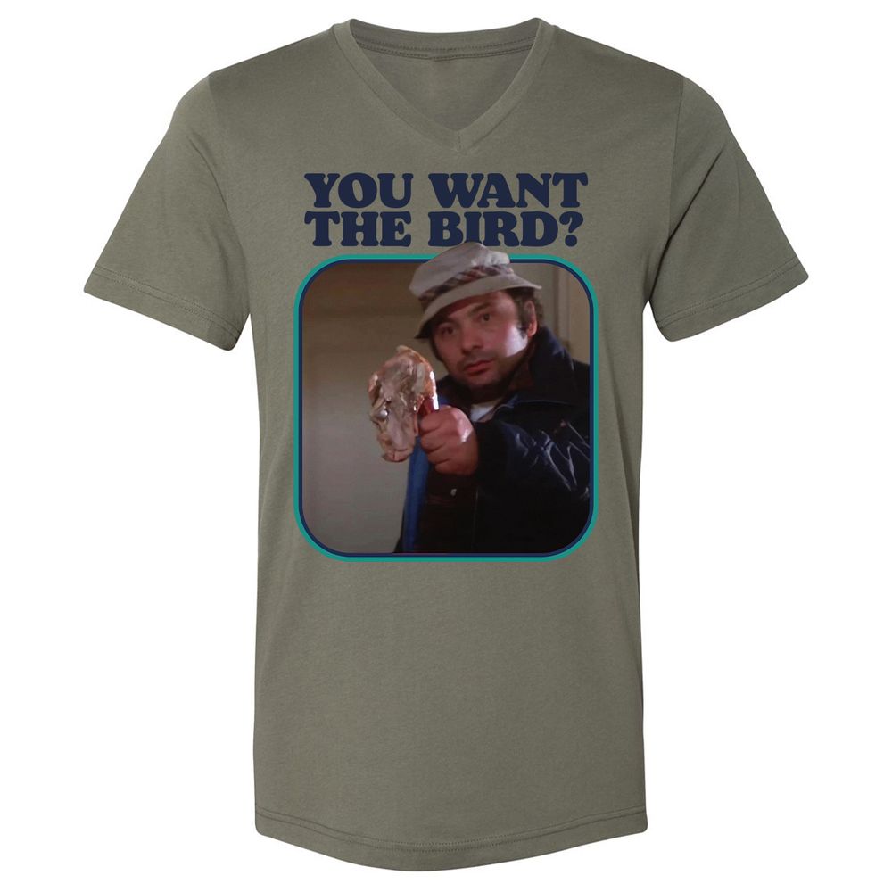 Unisex V-Neck T-Shirt - Q6R4GD3Q - Military Green - 10