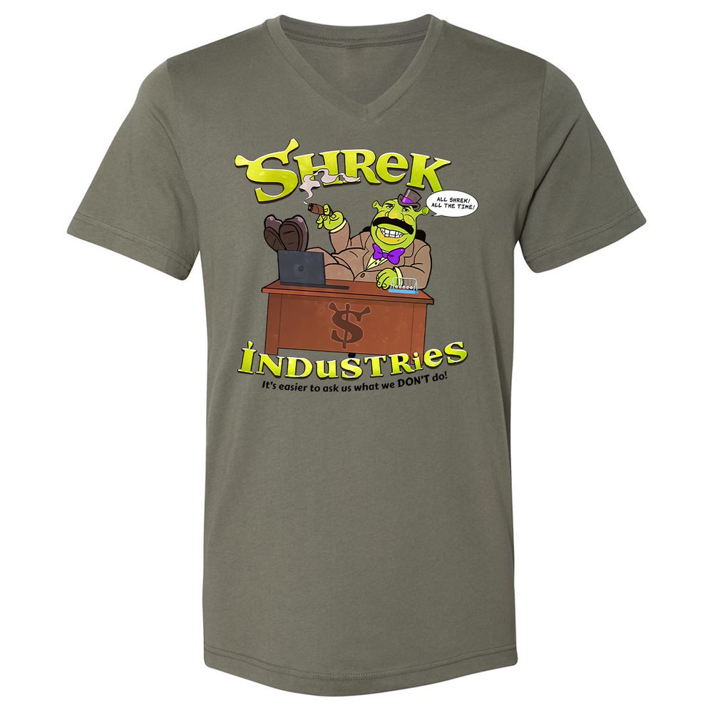 Unisex V-Neck T-Shirt - 69LWB4FM - Military Green - 10