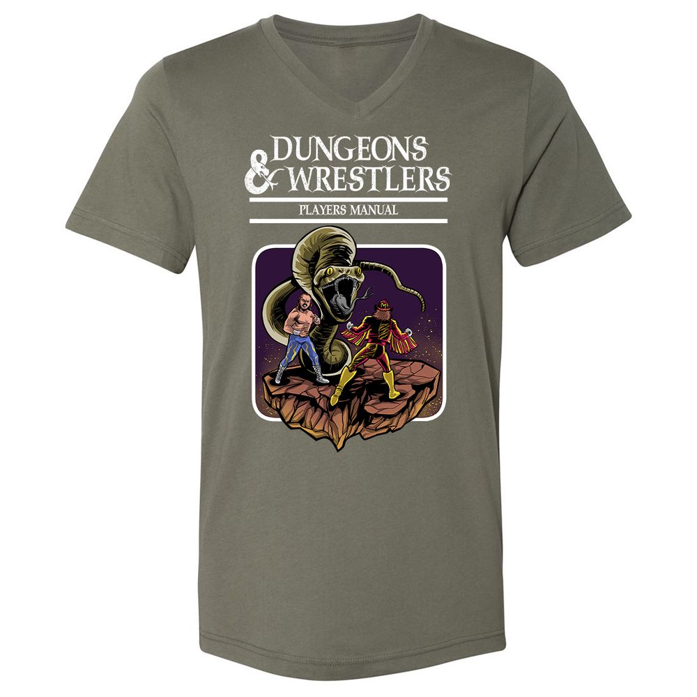 Unisex V-Neck T-Shirt - DJUVVQE4 - Military Green - 10