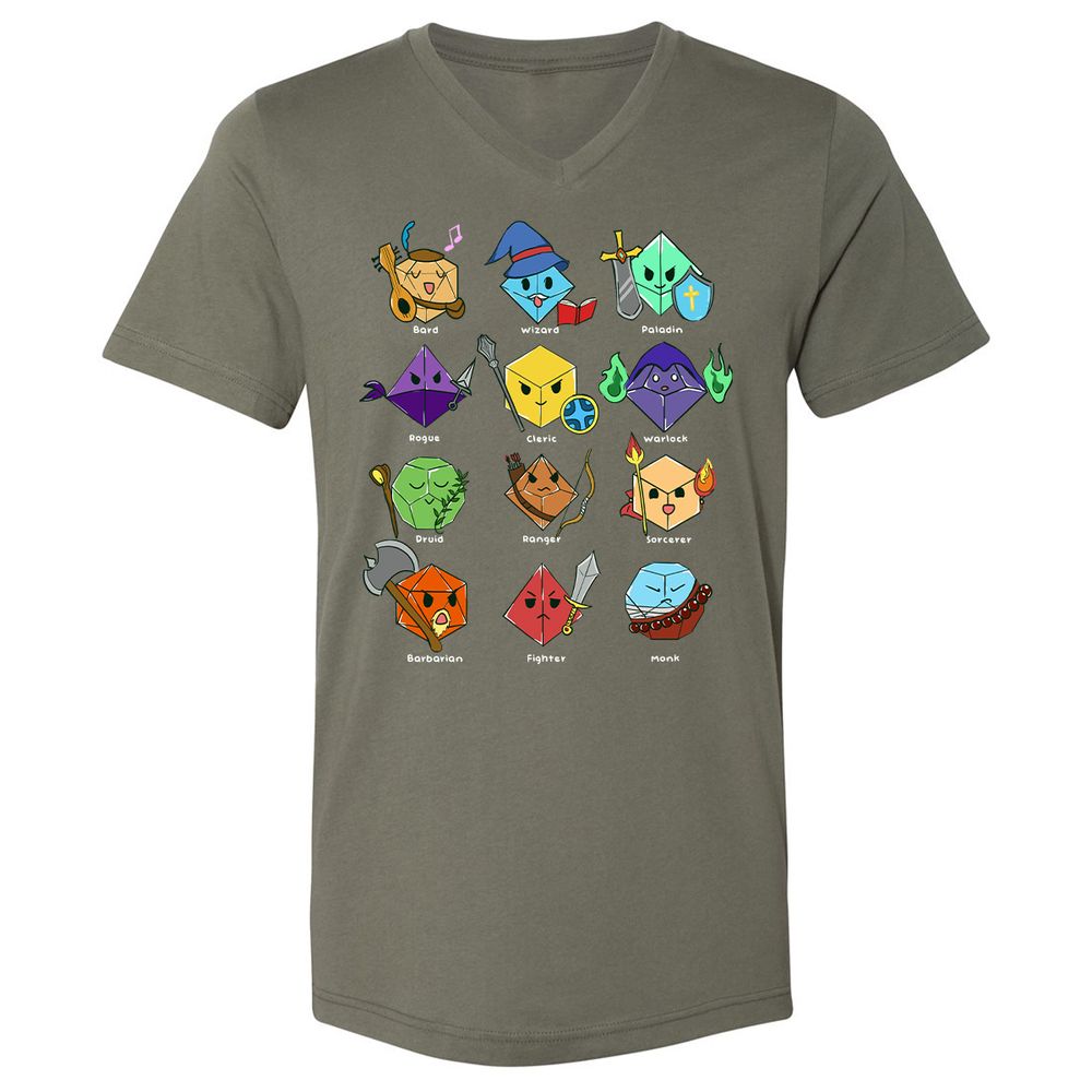 Unisex V-Neck T-Shirt - GD4BP48Y - Military Green - 10