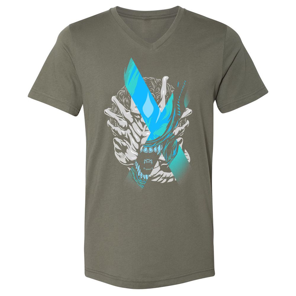 Unisex V-Neck T-Shirt - X6XW7949 - Military Green - 10