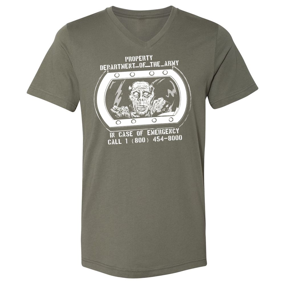 Unisex V-Neck T-Shirt - MVMGQCXR - Military Green - 10