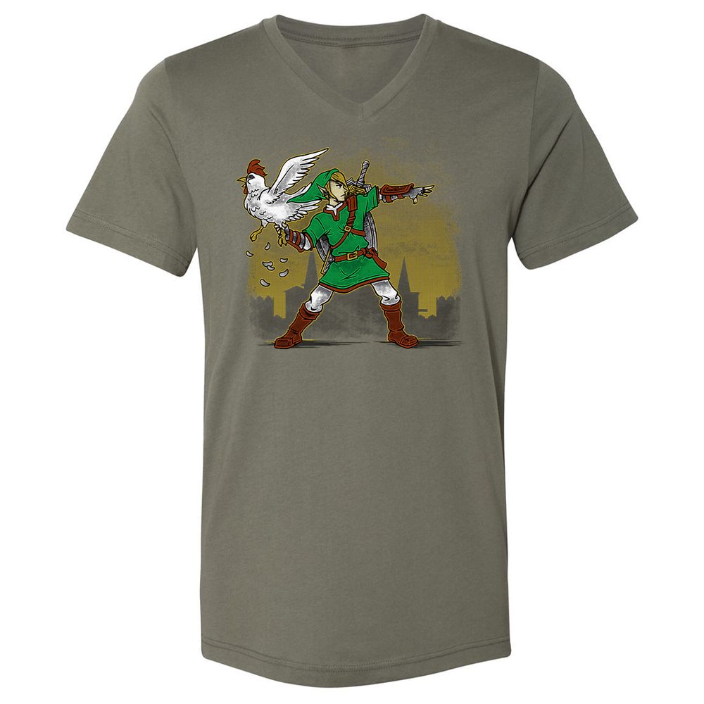 Unisex V-Neck T-Shirt - 22X2TYXZ - Military Green - 10