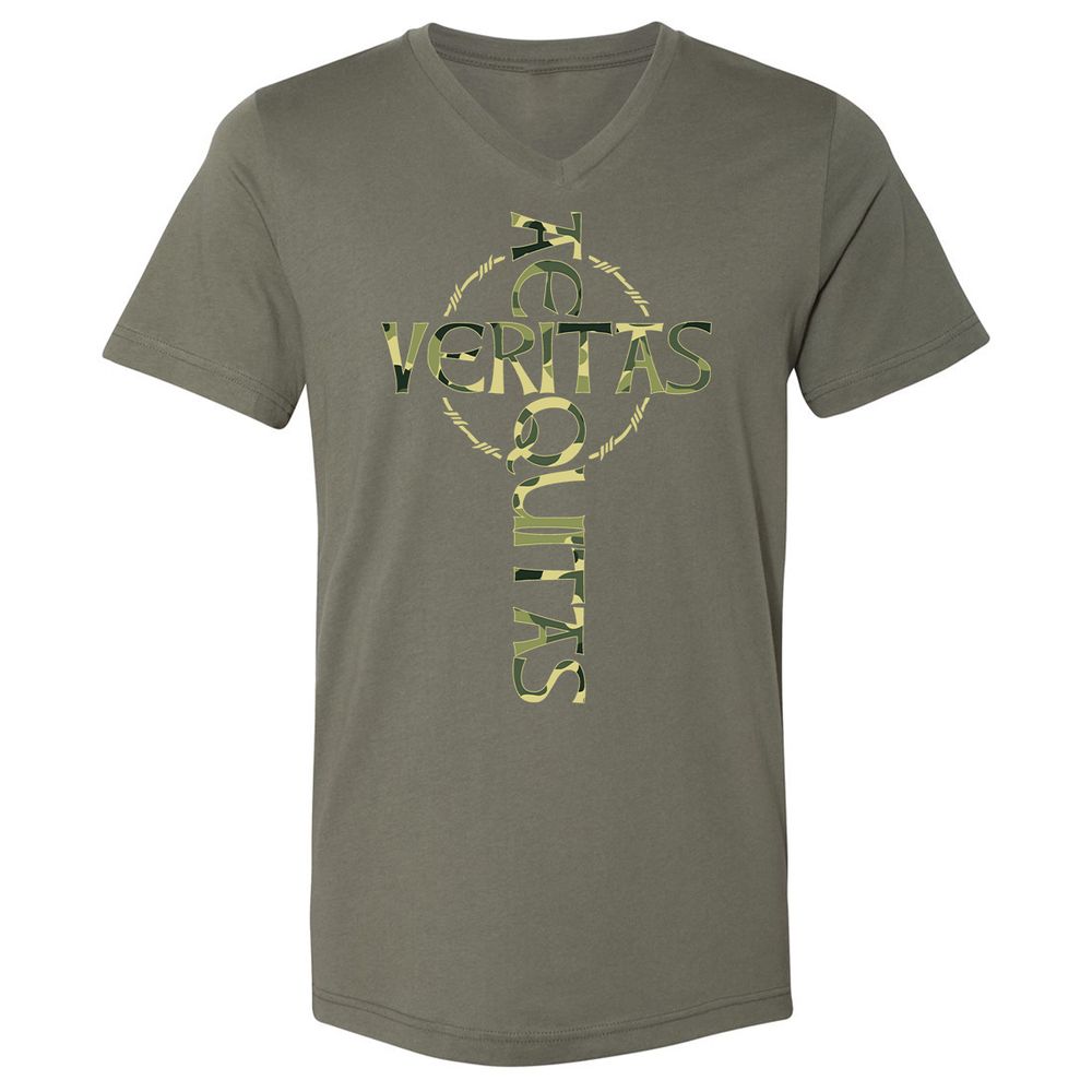 Unisex V-Neck T-Shirt - 9QBZ5HFV - Military Green - 10