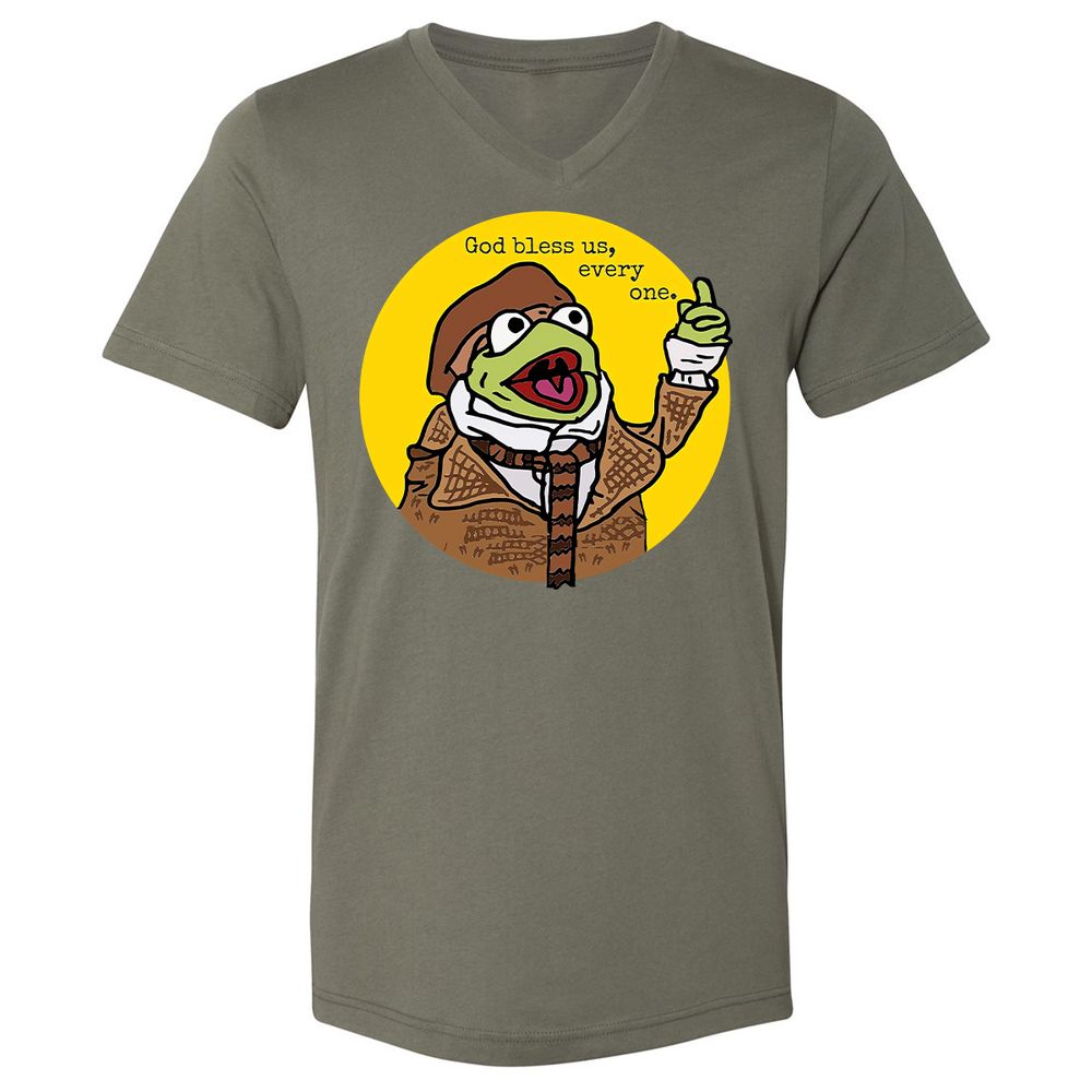 Unisex V-Neck T-Shirt - 6QR4X57F - Military Green - 10