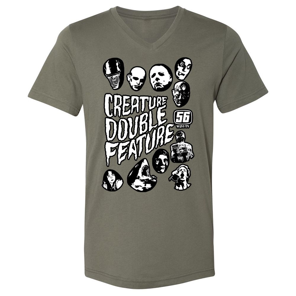 Unisex V-Neck T-Shirt - 7D4TRMYL - Military Green - 10