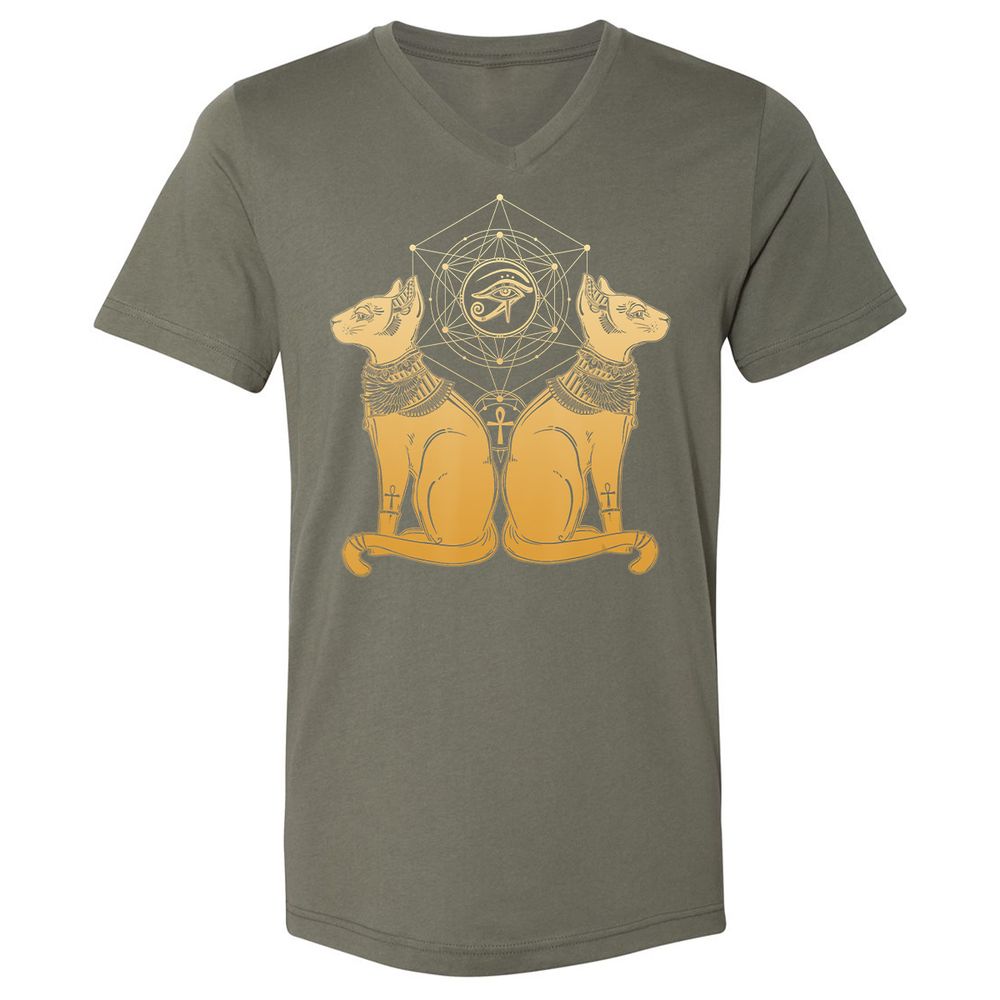 Unisex V-Neck T-Shirt - VLDGSY9W - Military Green - 10