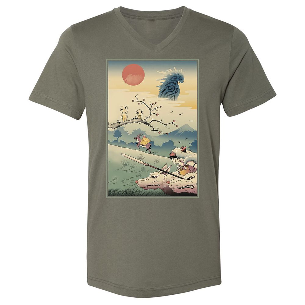 Unisex V-Neck T-Shirt - T5GTQ457 - Military Green - 10