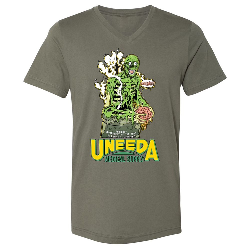 Unisex V-Neck T-Shirt - VMRC8YNC - Military Green - 10