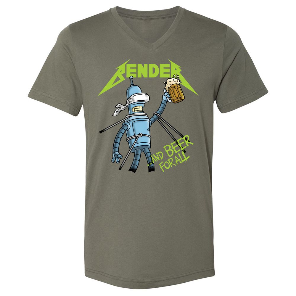 Unisex V-Neck T-Shirt - 75AK1AEJ - Military Green - 10