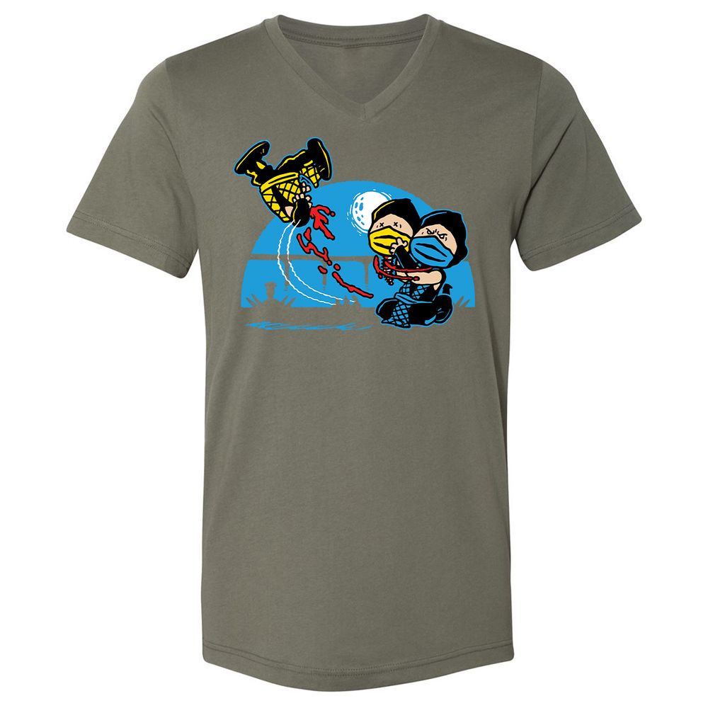 Unisex V-Neck T-Shirt - RCGBQWD8 - Military Green - 10