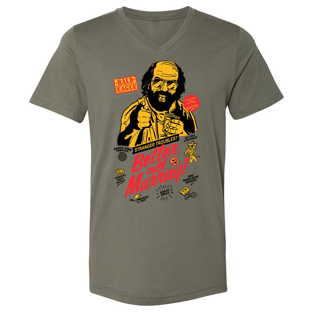 Unisex V-Neck T-Shirt - RRH3Y766 - Military Green - 10
