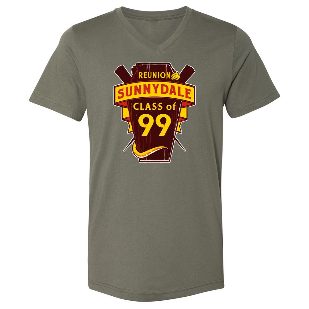 Unisex V-Neck T-Shirt - CFZ3Y9B4 - Military Green - 10
