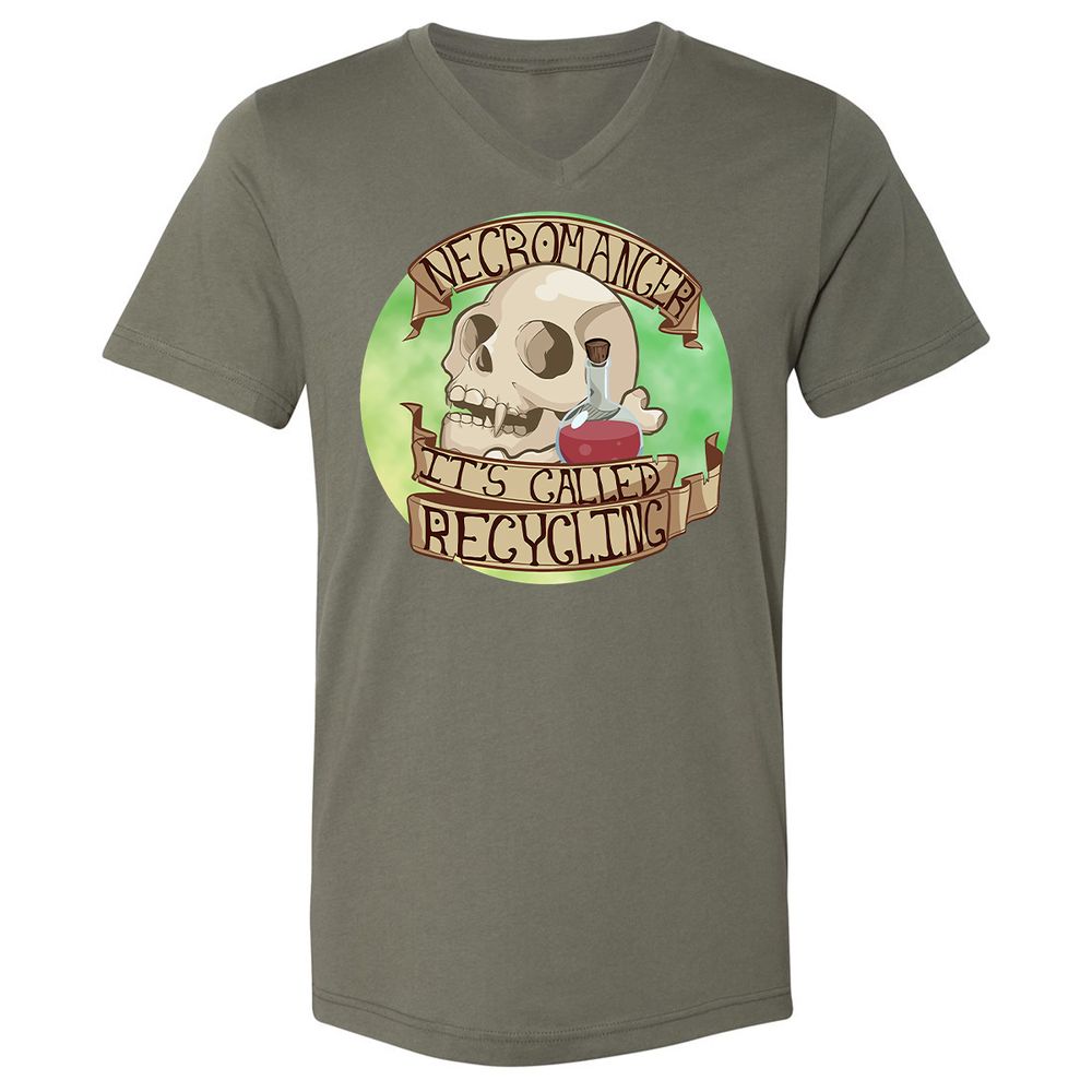 Unisex V-Neck T-Shirt - LTHSXDYK - Military Green - 10