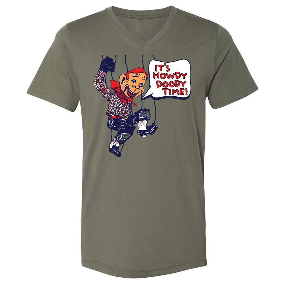 Unisex V-Neck T-Shirt - TXFQE2PB - Military Green - 10