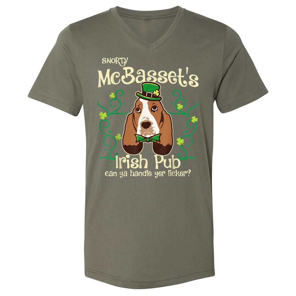 Unisex V-Neck T-Shirt - 9UGW7BHK - Military Green - 10