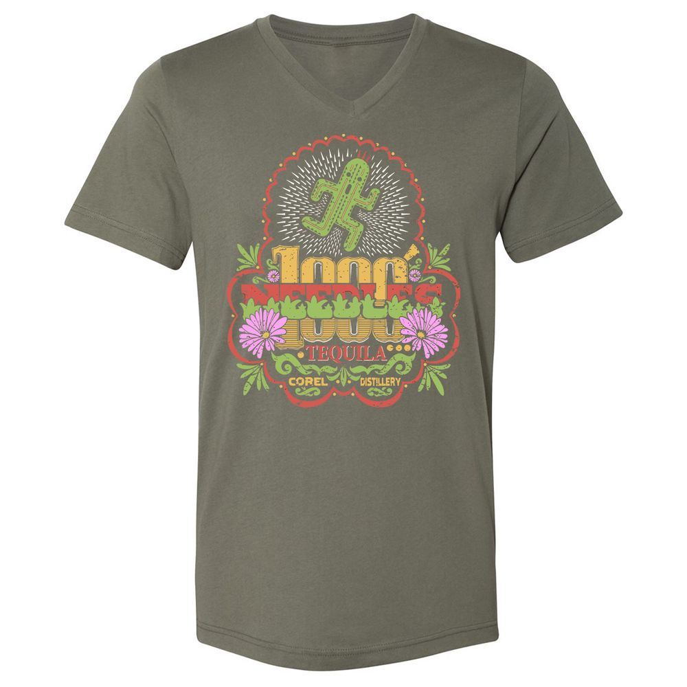 Unisex V-Neck T-Shirt - P3GC83UP - Military Green - 10