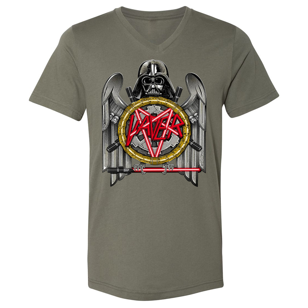 Unisex V-Neck T-Shirt - LQHHBQDZ - Military Green - 10