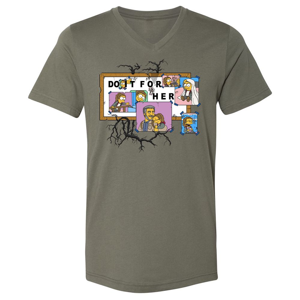 Unisex V-Neck T-Shirt - JQ1NPCKQ - Military Green - 10