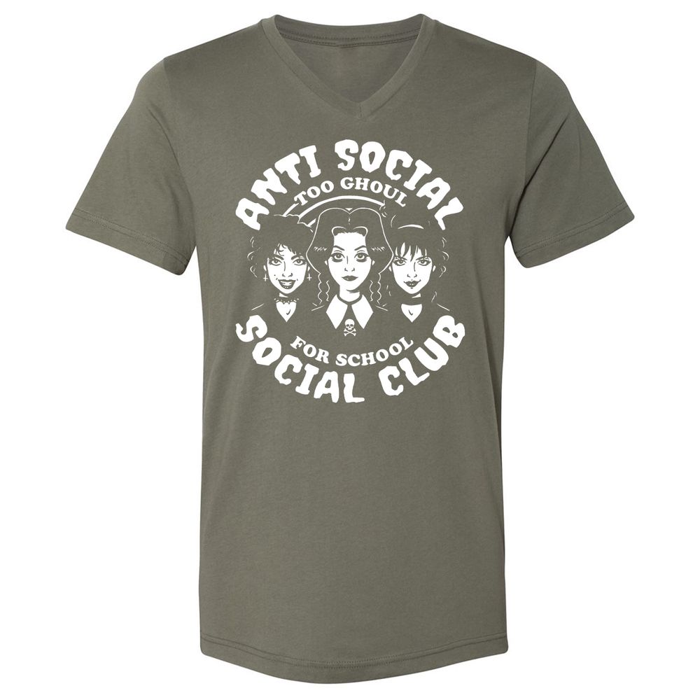 Unisex V-Neck T-Shirt - Q78NJGAG - Military Green - 10