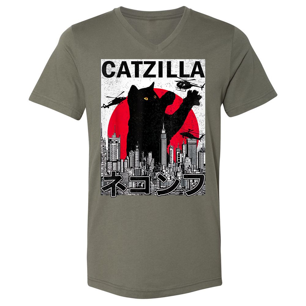 Unisex V-Neck T-Shirt - Q99Q2HJ6 - Military Green - 10