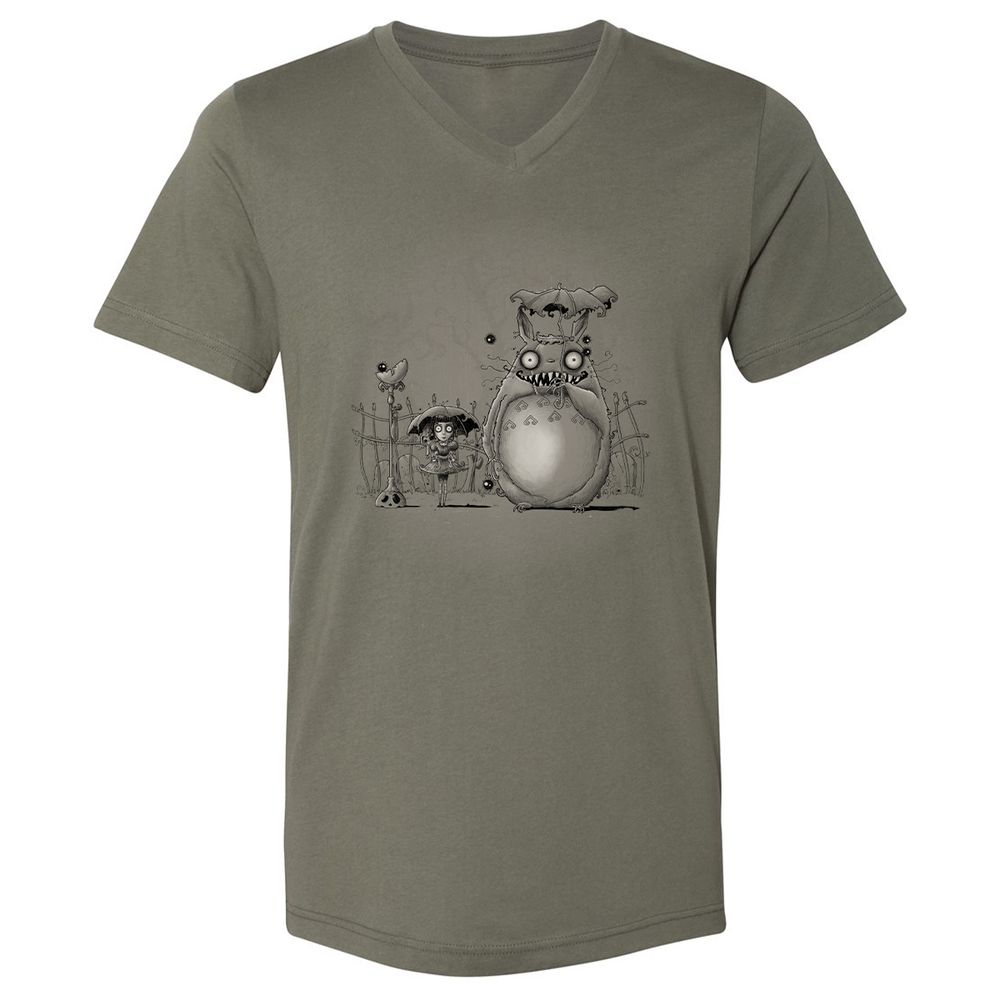 Unisex V-Neck T-Shirt - LVEWHV67 - Military Green - 10