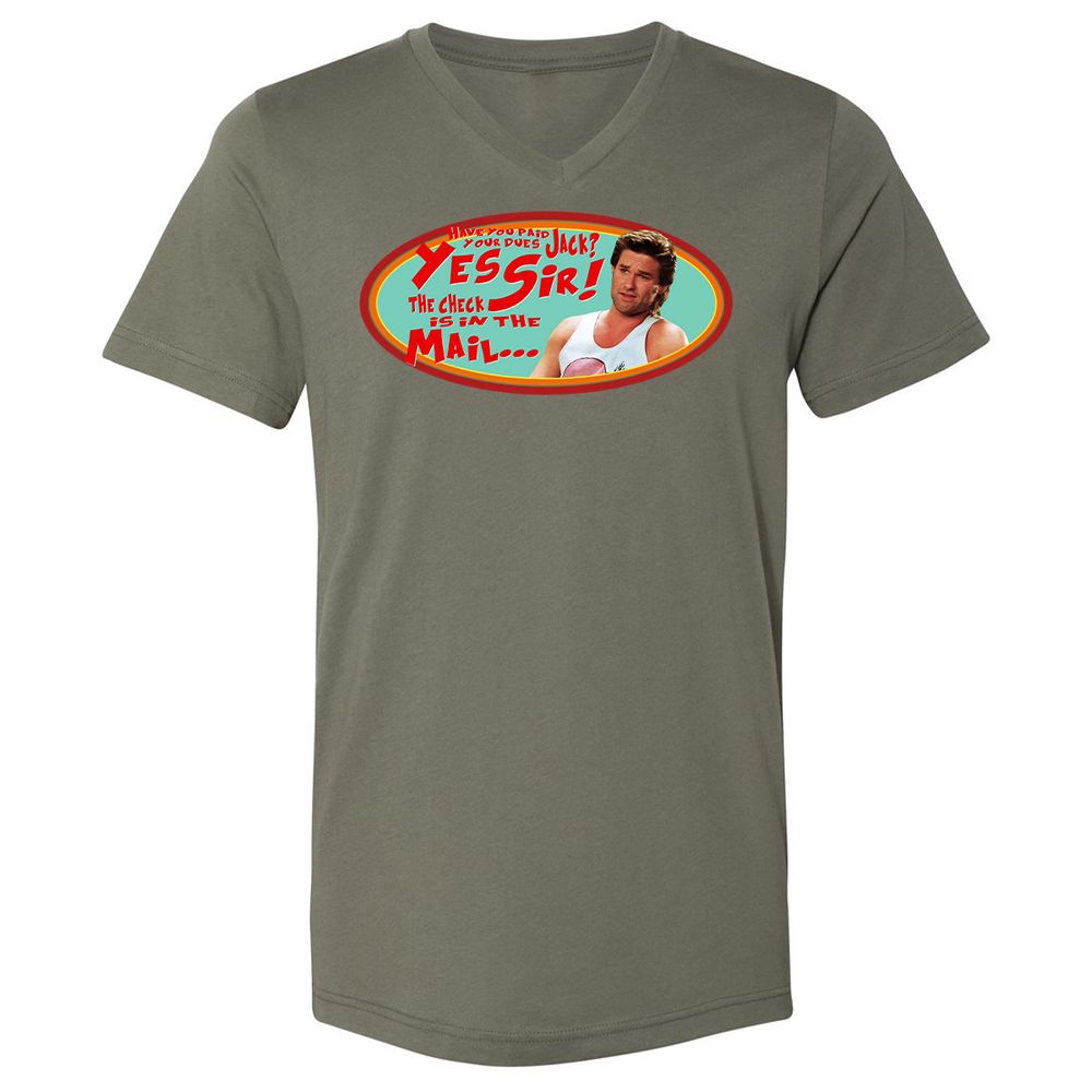 Unisex V-Neck T-Shirt - HZVFGSY8 - Military Green - 10