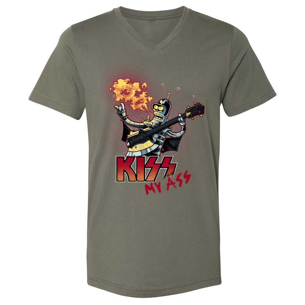 Unisex V-Neck T-Shirt - 385QWLQB - Military Green - 10