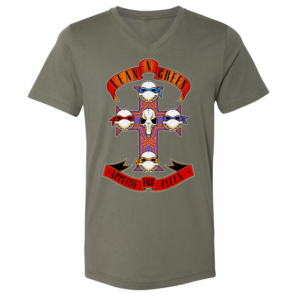 Unisex V-Neck T-Shirt - 5VHLB8M8 - Military Green - 10