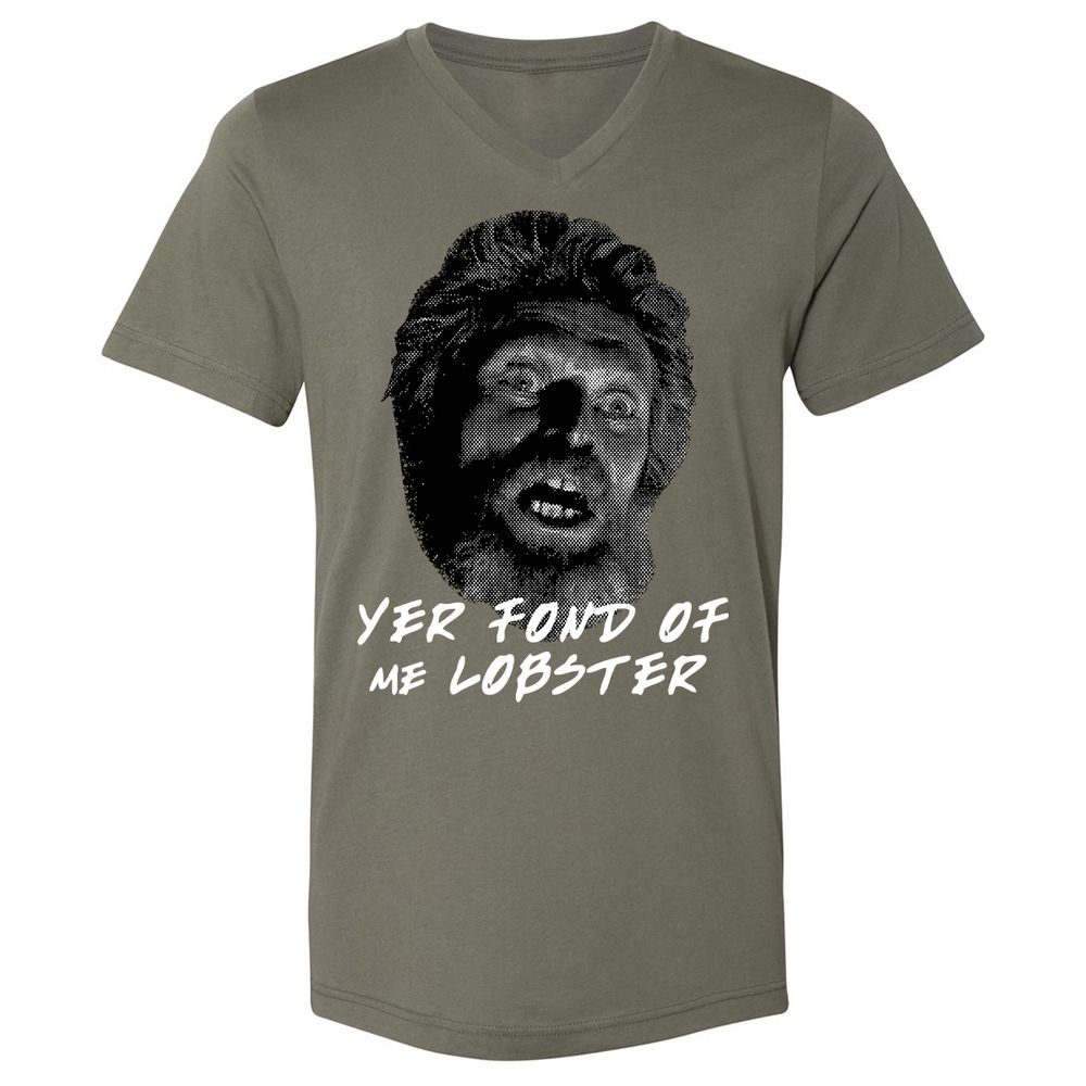 Unisex V-Neck T-Shirt - YQK4AUJL - Military Green - 10